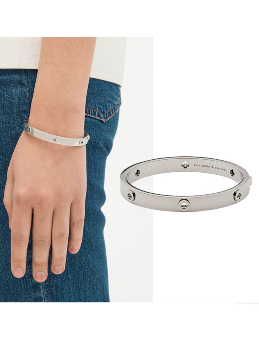 KATE SPADE Spot The Spade hinged bangle